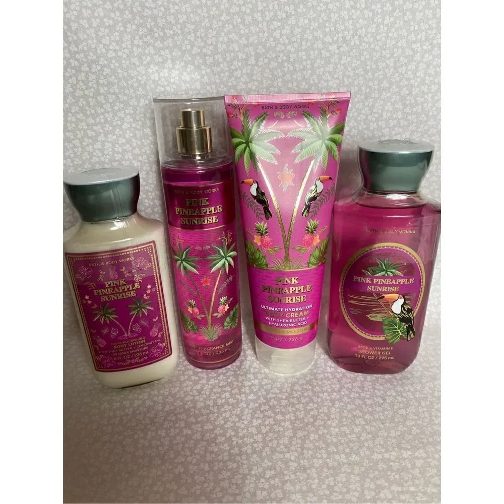 Bath and Body Works PINK PINEAPPLE SUNRISE 4 Piece Set
